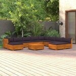 vidaXL Salon de jardin 11 Pièces avec coussins Bois d'acacia solide