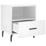 vidaXL Tables de chevet 2 Pièces blanc brillant 40x35x47 5 cm