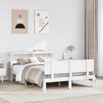 vidaXL Cadre de lit avec tête de lit sans matelas blanc 140x190 cm