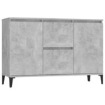 vidaXL Buffet gris béton 102x35x70 cm bois d'ingénierie