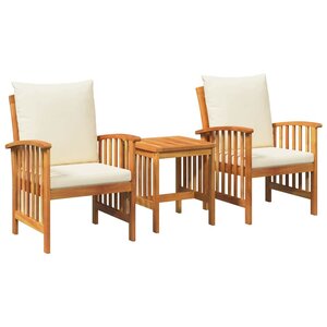 vidaXL Ensemble de canapé de jardin 3 pc Huile Naturelle