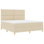 vidaXL Lit à ressorts avec matelas crème super king en tissu