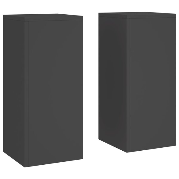 vidaXL Supports de Plantes Outdoor Colonne 2 Pièces Noir 24x24x55 cm Acier