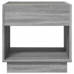 vidaXL Table de chevet avec LED infini sonoma gris 50x50x50 cm