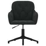 Chaise fauteuil siège pivotante de bureau informatique étude velours noir 02_0024164