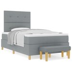 Lit à ressort box vidaXL avec matelas et banc Gris clair 120x200 cm en tissu