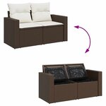 vidaXL Salon de jardin avec coussins 7 Pièces marron résine tressée