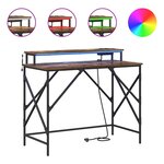 vidaXL Bureau Chêne fumé 120 x 79 x 86 5 cm Bois d'ingénierie