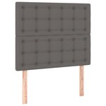 vidaXL Sommier à lattes de lit avec matelas Gris 100x200 cm Similicuir