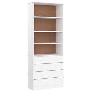 vidaXL Bibliothèque tiroirs ALTA blanc 77x35x186 5cm bois massif pin