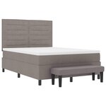 vidaXL Lit à ressorts avec matelas Taupe 140 x 200 cm tissu