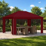 vidaXL Pavillon 4 × 3 m Bordeaux Polyester et Acier 190 gsm