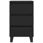 vidaXL Table de chevet noir 40x35x69 cm bois d’ingénierie