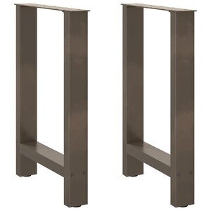vidaXL Pieds de table à manger en acier naturel 2 pièces 50 x (72-73) cm Acier