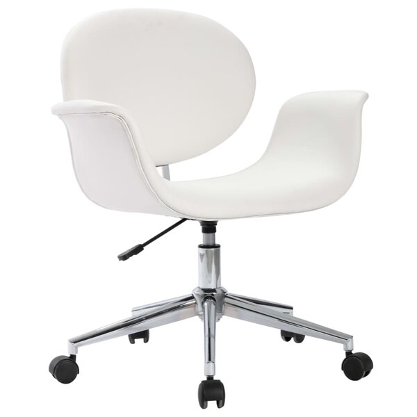 vidaXL Chaise pivotante à manger Blanc Similicuir