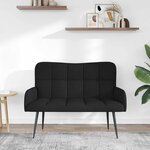 vidaXL Sofa 2 places Noir 115 x 61 x 87 cm Tissu