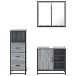 vidaXL Ensemble de meubles de salle de bain 3 Pièces Sonoma gris