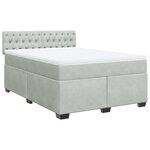 vidaXL Sommier à lattes de lit et matelas Gris clair 140x200cm Velours