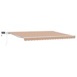 vidaXL Store rétractable manuel avec rayures multicolores et LED 450x350 cm