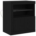 vidaXL Buffet Noir 60.5 x 37 x 67 cm Bois d'ingénierie