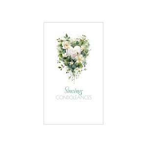 Carte De Voeux - Condoléances - Sincères Condoléances - Couronne Fleurs Coeur