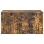 vidaXL Meuble TV mural Chêne fumé 59 5 x 41 x 30 cm Bois d'ingénierie