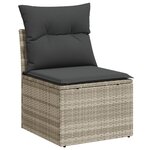 vidaXL Salon de jardin 6 Pièces avec coussins gris clair résine tressée