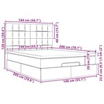 vidaXL Cadre de lit ottoman avec matelas gris clair 140x200 cm velours