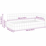 vidaXL Cadre de lit d'angle Gris foncé 90 cm x 190 cm tissu