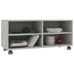 vidaXL Meuble TV avec roulettes Gris béton 90x35x35 cm Bois ingénierie