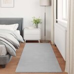 vidaXL Tapis en Fourrure Synthétique de Lapin Olite Gris 80 x 200 cm