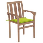 vidaXL Chaises de jardin 2 Pièces avec coussins vert vif Bois de teck