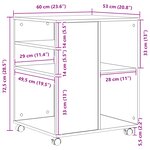 Cabinet de rangement vidaXL Chêne noir 60x53x72 5 cm Bois d'ingénierie