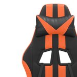 vidaXL Chaise de jeu pivotante Noir et orange Similicuir