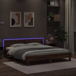 vidaXL Cadre de lit avec LED sans matelas chêne marron 160x200 cm