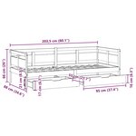 vidaXL Lit de jour avec tiroirs sans matelas 80x200 cm bois massif