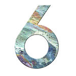 Numéro 6 - Numéro adhésif pour boîtes aux lettres- Pierre véritable 50 mm LAVE