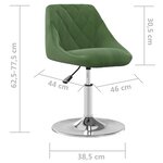 vidaXL Chaises pivotantes à manger lot de 6 Vert foncé Velours