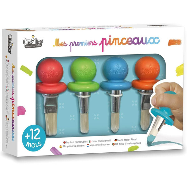 Pinceaux - Ergonomiques - Dès 1 an - 4 pinceaux - Eveil enfant - Facile à utiliser