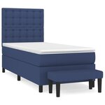 vidaXL Sommier à lattes de lit avec matelas Bleu 100x200 cm Tissu