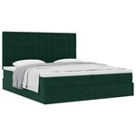 VidaXL Cadre de lit ottoman avec matelas vert foncé 180x200cm velours