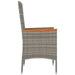 vidaXL Chaises de jardin avec coussins lot de 2 Résine tressée Gris