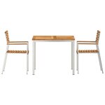 vidaXL EnsembledeRepasdeJardin 3 Pièces Marron TeckMassif