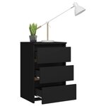 vidaXL Table de chevet Noir 40x35x62 5 cm Aggloméré