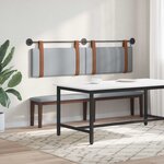 vidaXL Tête de lit suspendue Avec lumière LED Gris clair PU antique