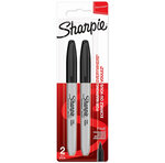 SHARPIE - 2 marqueurs permanents - Noir - Pointe Fine - sous blister