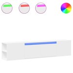 vidaXL Meuble TV mural avec LED blanc 180x31x39 5 cm