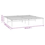 vidaXL Cadre de lit métal sans matelas blanc 193x203 cm