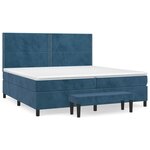 vidaXL Sommier à lattes de lit et matelas Bleu foncé 200x200cm Velours