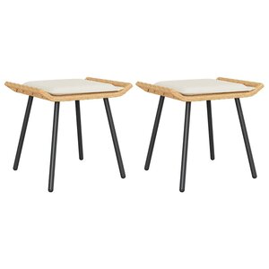 vidaXL Tabouret de Jardin 2 Pièces Marron 50 x 40 x 45cm Polyester